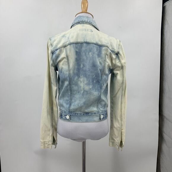3x1 NYC Denim Jacket Womens S Small Acid Wash Cotton Tie Dye White Buttons - Picture 6 of 12